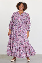 Load image into Gallery viewer, LS Jacquard Floral Maxi- Purple