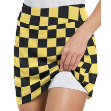 Load image into Gallery viewer, Black and Yellow Check Ladies Mesh Skort