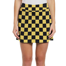 Load image into Gallery viewer, Black and Yellow Check Ladies Mesh Skort