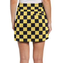 Load image into Gallery viewer, Black and Yellow Check Ladies Mesh Skort