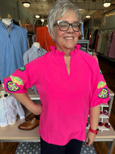 Load image into Gallery viewer, Daphne Embroidered Blouse -Pink