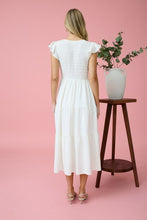 Load image into Gallery viewer, Curvy Gal Smocked Ruffle Sleeve Maxi-Ivory