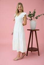 Load image into Gallery viewer, Curvy Gal Smocked Ruffle Sleeve Maxi-Ivory