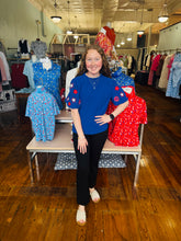 Load image into Gallery viewer, Patriotic Princess Embroidered Shirt- Blue