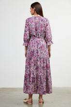 Load image into Gallery viewer, LS Jacquard Floral Maxi- Purple