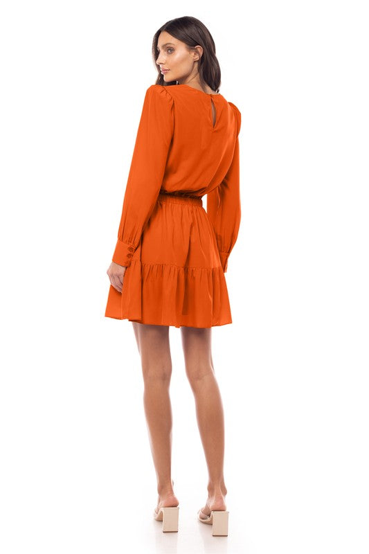 pumpkin mini dress Amelia LS Mini Dress-Pumpkin – Cali & Co. By Rff