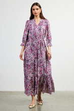 Load image into Gallery viewer, LS Jacquard Floral Maxi- Purple