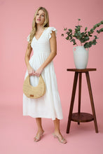 Load image into Gallery viewer, Curvy Gal Smocked Ruffle Sleeve Maxi-Ivory