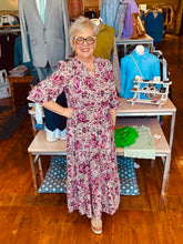 Load image into Gallery viewer, LS Jacquard Floral Maxi- Purple