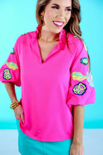Load image into Gallery viewer, Daphne Embroidered Blouse -Pink