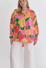 Load image into Gallery viewer, Curvy Gal Tulip Flowers Blouse- Pink/Yellow/Green