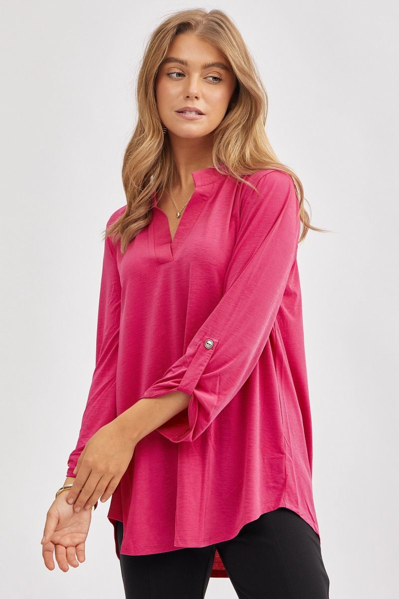 Lizzy 3/4 Sleeve -Magenta