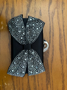 Glitz Bow Black Evening Bag