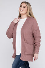 Load image into Gallery viewer, Plus Low Gauge Waffle Open Cardigan Sweater