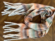 Load image into Gallery viewer, Tan,Brown, Black Ombre Stripe Scarf