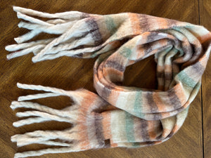 Tan,Brown, Black Ombre Stripe Scarf