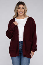 Load image into Gallery viewer, Plus Low Gauge Waffle Open Cardigan Sweater