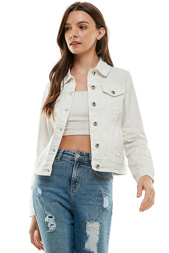Stretch Denim Jacket - White