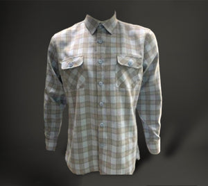 Men's Flannel - Blue and Brown Plaid