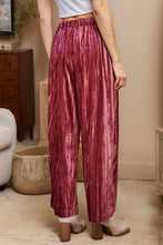 Load image into Gallery viewer, Crinkled Velvet Pant- Pink