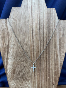 Dainty Cross Necklace -Silver