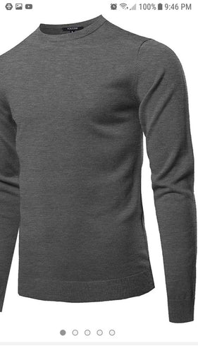 Mens Crew Sweater- Grey