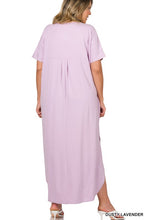 Load image into Gallery viewer, Plus Brushed DTY Short Sleeve Maxi Dress