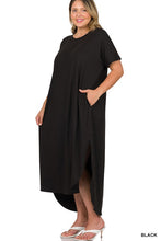 Load image into Gallery viewer, Plus Brushed DTY Short Sleeve Maxi Dress