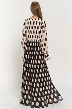 Load image into Gallery viewer, Polka Dot Ruffled Long Sleeve Pleated Maxi Dress