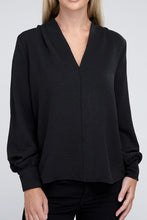 Load image into Gallery viewer, Woven Airflow V-Neck Long Sleeve Top