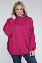 Load image into Gallery viewer, Plus Oversized Round Neck Raw Seam Melange Sweater