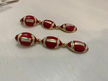 Load image into Gallery viewer, Red Football Dangle Earrings