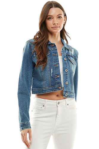 Stretch Denim Jacket - Medium Wash