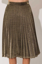 Load image into Gallery viewer, Lurex Fabric Pleated Midi Skirt