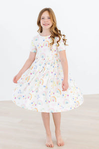 Water Color Rainbows SS Twirl Dress