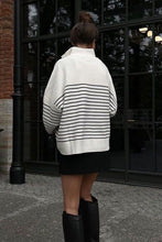 Load image into Gallery viewer, Striped half zip sweatshirt