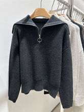 Load image into Gallery viewer, Ribbed half zip sweater