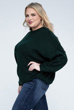 Load image into Gallery viewer, Plus Oversized Round Neck Raw Seam Melange Sweater