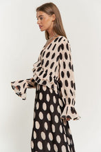 Load image into Gallery viewer, Polka Dot Ruffled Long Sleeve Pleated Maxi Dress