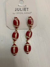 Load image into Gallery viewer, Red Football Dangle Earrings