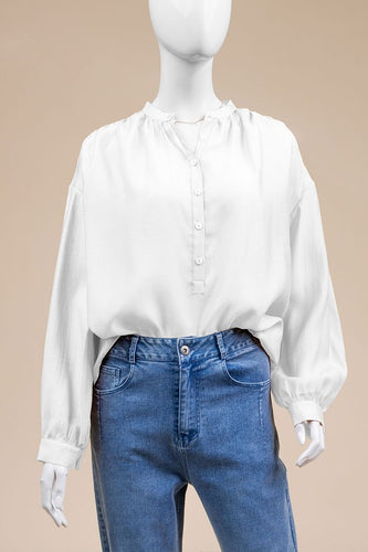 Basically Chic LS Blouse -white