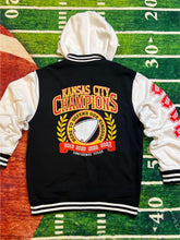 Load image into Gallery viewer, Champions Letterman&#39;s Jacket with Hood- Black