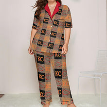 Load image into Gallery viewer, KC Leopard Check Women&#39;s Trousers Pajamas Set