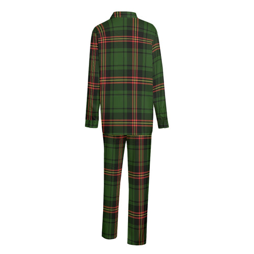 Christma Plaid Black Unisex Imitation Silk Shirt Suit