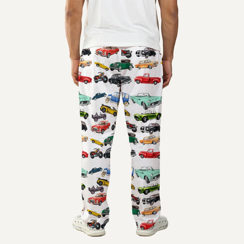 Cars Multi- White Men's Pajama Pants