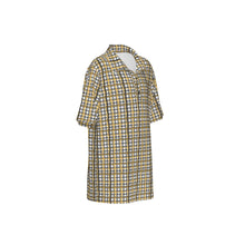 Load image into Gallery viewer, Boys Spirit Polo - Black and Gold Squiggly Plaid