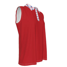 Load image into Gallery viewer, PRE-ORDER Women's Americana Pop UV Protection Sleeveless Polo-Red