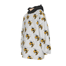 Load image into Gallery viewer, Yellow Jacket Mini Check Kid&#39;s Sherpa Fleece Hoodie Blanket