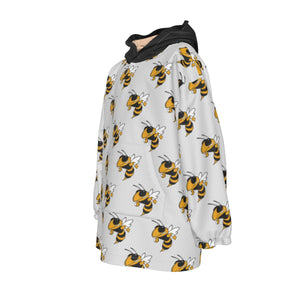 Yellow Jacket Mini Check Kid's Sherpa Fleece Hoodie Blanket