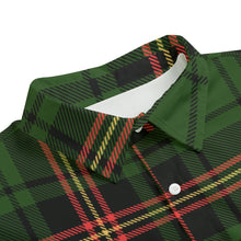 Load image into Gallery viewer, Christma Plaid Black Unisex Imitation Silk Shirt Suit